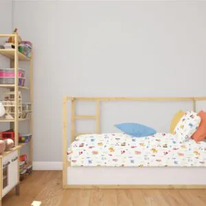 Κατωσέντονο Με Λάστιχο bebe Forest Animals 570 0,70X1,40X0,15 White-Sky Blue 100% Cotton