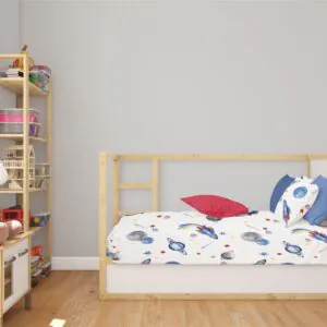Κατωσέντονο Με Λάστιχο bebe Space Mission 184 0,70X1,40X0,15 White-Blue 100% Cotton