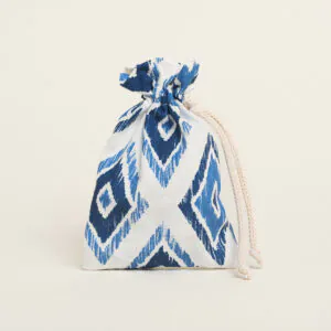 Beauty Home ΠΟΥΓΚΙ ΜΕ ΚΟΡΔΟΝΙ 12 x 17 cm ΜΠΛΕ ΡΟΜΒΟΙ