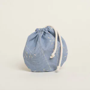 Beauty Home ΠΟΥΓΚΙ ΟΒΑΛ ΜΕ ΚΟΡΔΟΝΙ 13 x 14 cm  ΚΛΑΔΙΑ ΜΠΛΕ ΦΟΝΤΟ