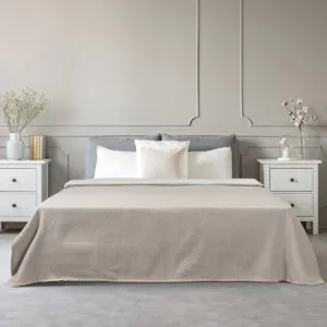 Beauty Home Κουβέρτα King Size Stripe ζακάρ Art 11172 260x270 Άμμου