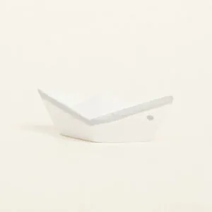 Beauty Home ΚΕΡΑΜΙΚΟ ΚΑΡΑΒΑΚΙ 7,5 x 3,5 x 3 cm ΛΕΥΚΟ / ΓΚΡΙ