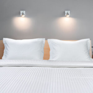 Beauty Home Μαξιλαροθήκη ξενοδοχείου Ribbon Art Ε1230 230TC Satin Stripe Percal Pennie 70%Cot-30%Pol 53x73 Λευκό