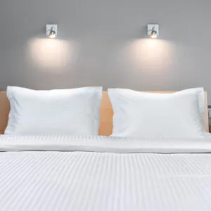Beauty Home Μαξιλαροθήκη ξενοδοχείου Ribbon Art Ε1230 230TC Satin Stripe Percal Pennie 70%Cot-30%Pol 53x73 Λευκό