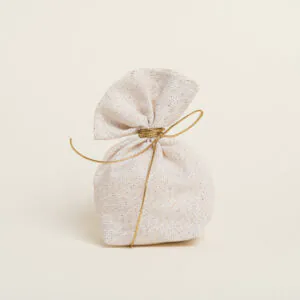 Beauty Home ΠΟΥΓΚΙ ΜΕ ΒΑΣΗ 8 x 12 cm  ΕΚΡΟΥ ΧΡΥΣΟ LUREX